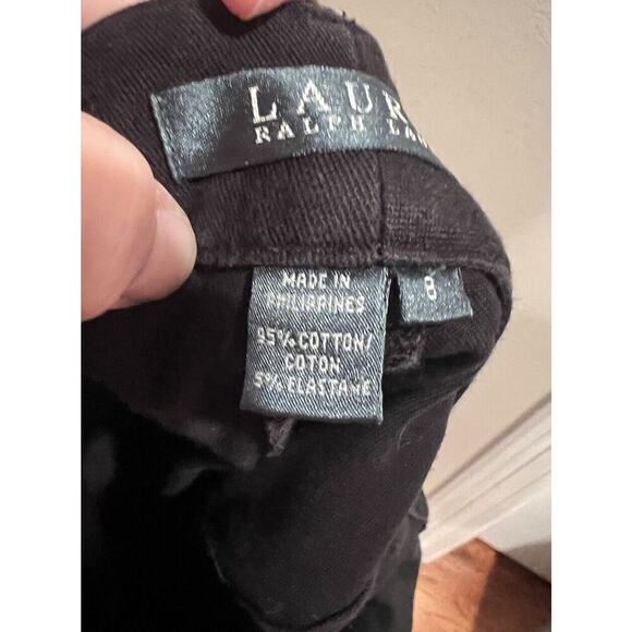 Lauren Ralph Lauren Classic Front Slant Pocket Black Trouser Pants Size 8 - Picture 6 of 6